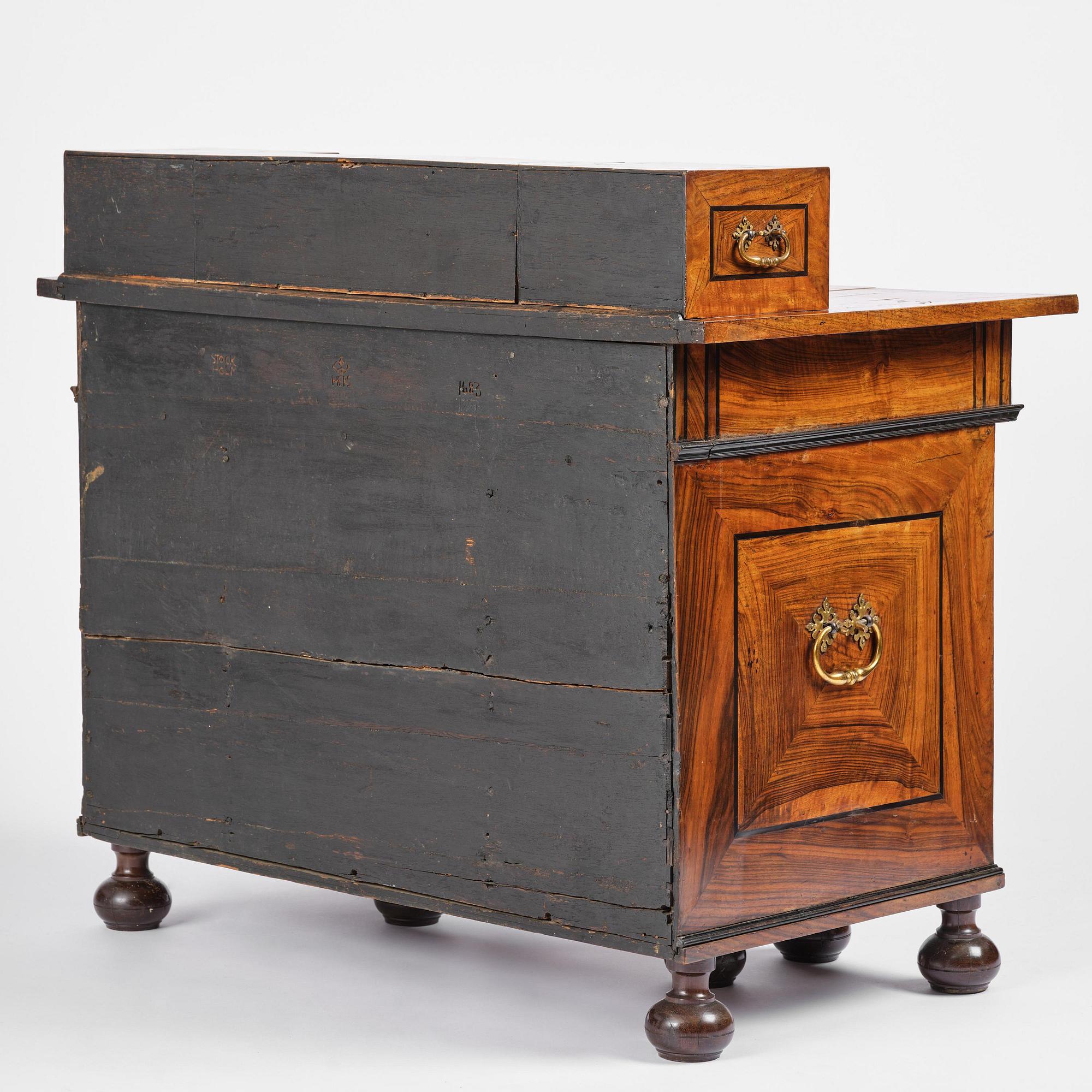 A Swedish Baroque Royal writing desk, by Hindrich von Hachten Ordered for the queen Hedvig Eleonora (1636-1715) 1683.