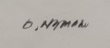 OLLE NYMAN, kolteckning, Signerad.