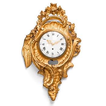 A Swedish Rococo 18th century wall pendulum.