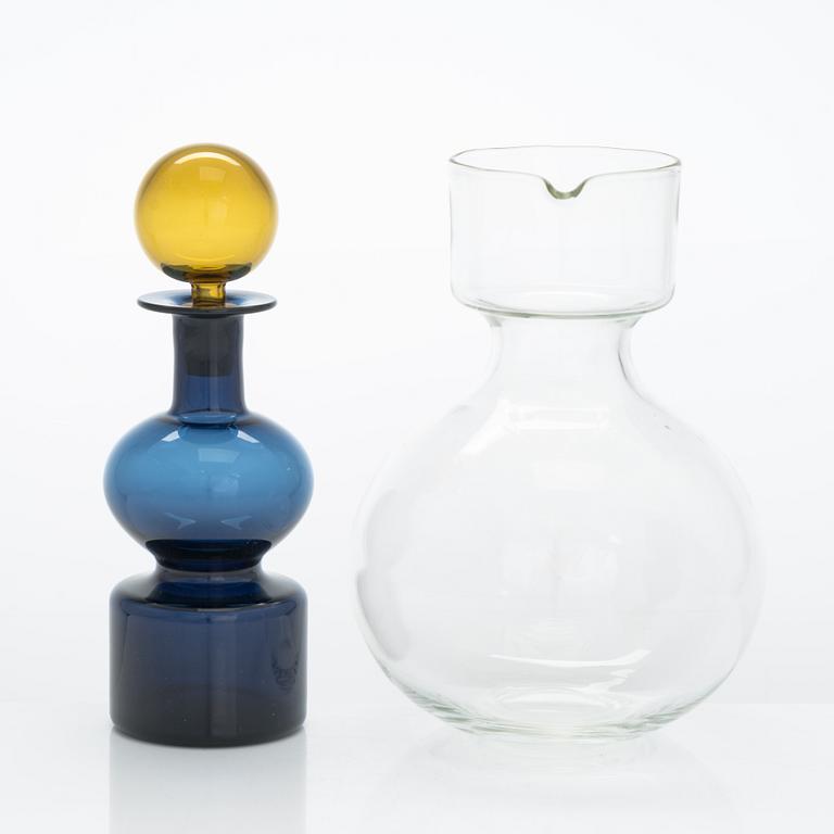 Kaj Franck, karaff, "Kremls klockor", glas, signerad K. Franck Nuutajärvi Notsjö -59.