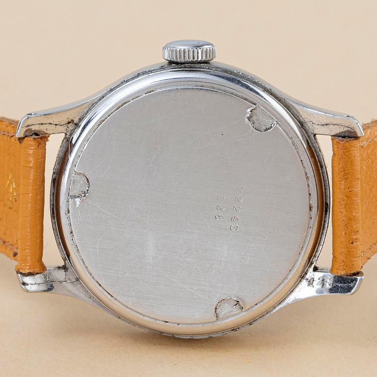 Longines, "Tre-Tacche", "Sector Dial", "Suiza signed", "Step case", ca 1943.