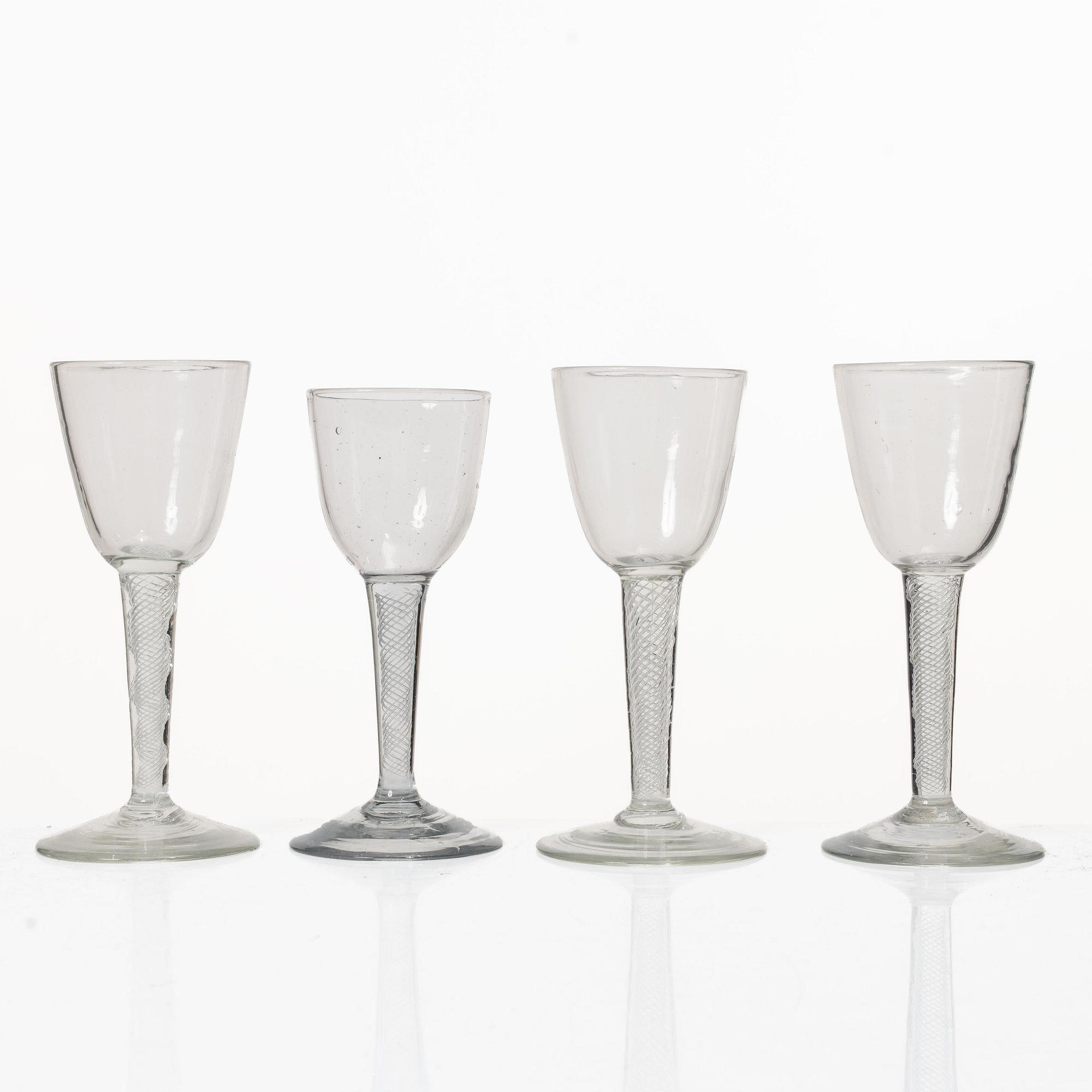 Glas, 4 st, spiralben, 1700-tal.