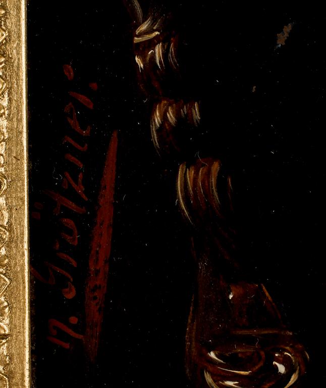 EDOUARD VON GRÜTZNER, kopior efter, ett par, olja på pannå.