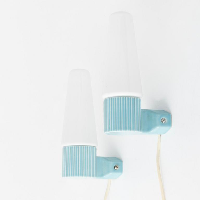 Hans-Agne Jakobsson, a  pair of wall lamps/bathrooms lamps, IFÖ, Sweden, 1960's.