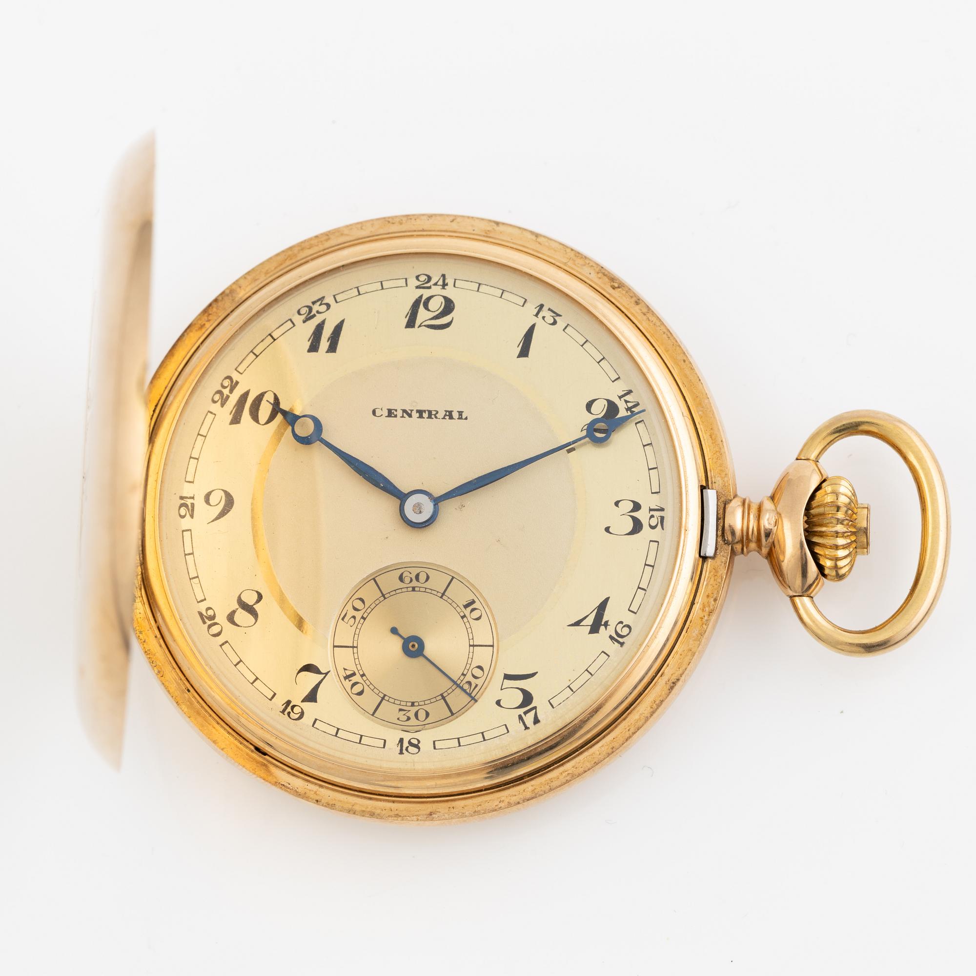 Central, pocket watch, hunter, 50 mm.