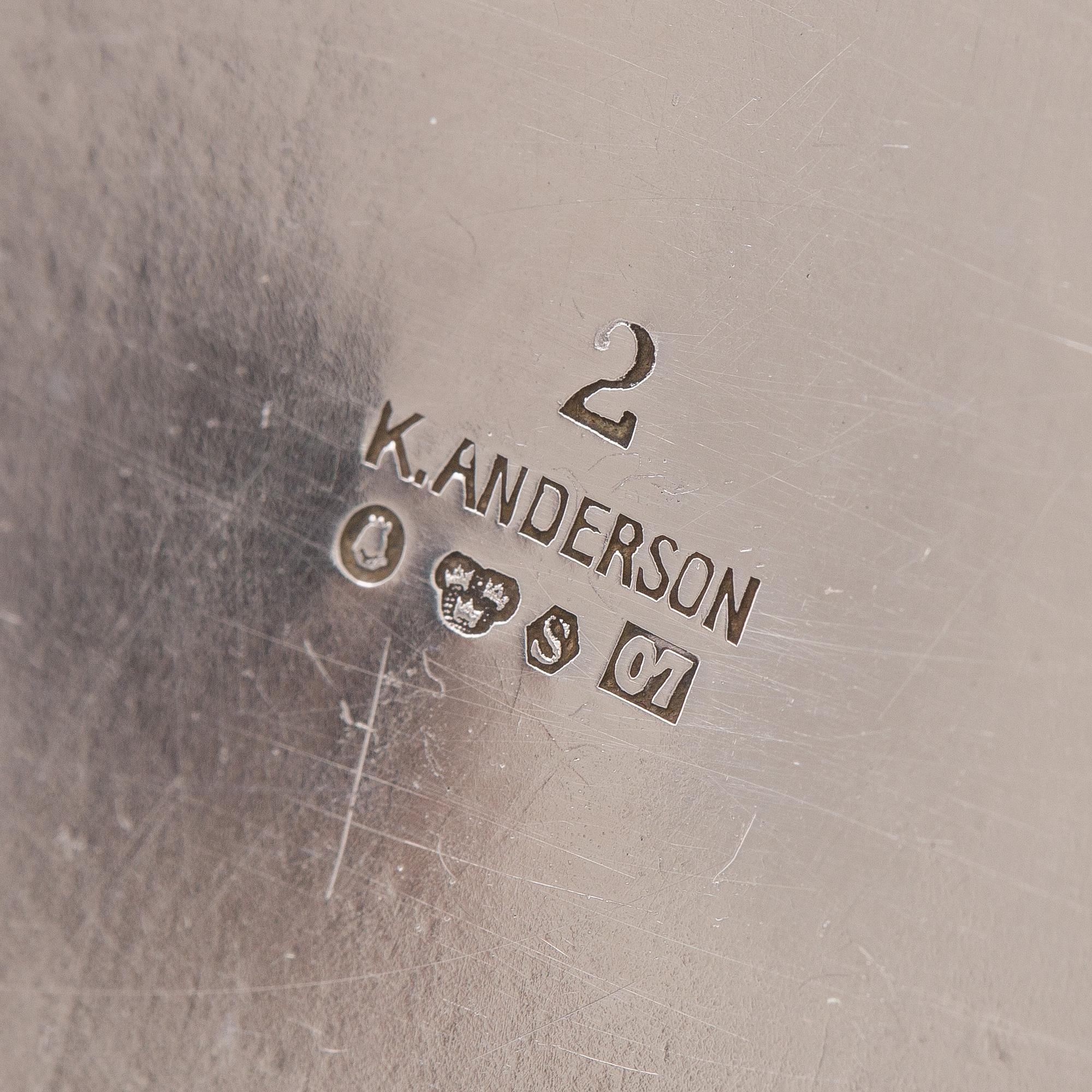 Three Swedish 201th century silver beakers, mark of K Andersson, Carlman and ARG, Stockholm 1903-1949.