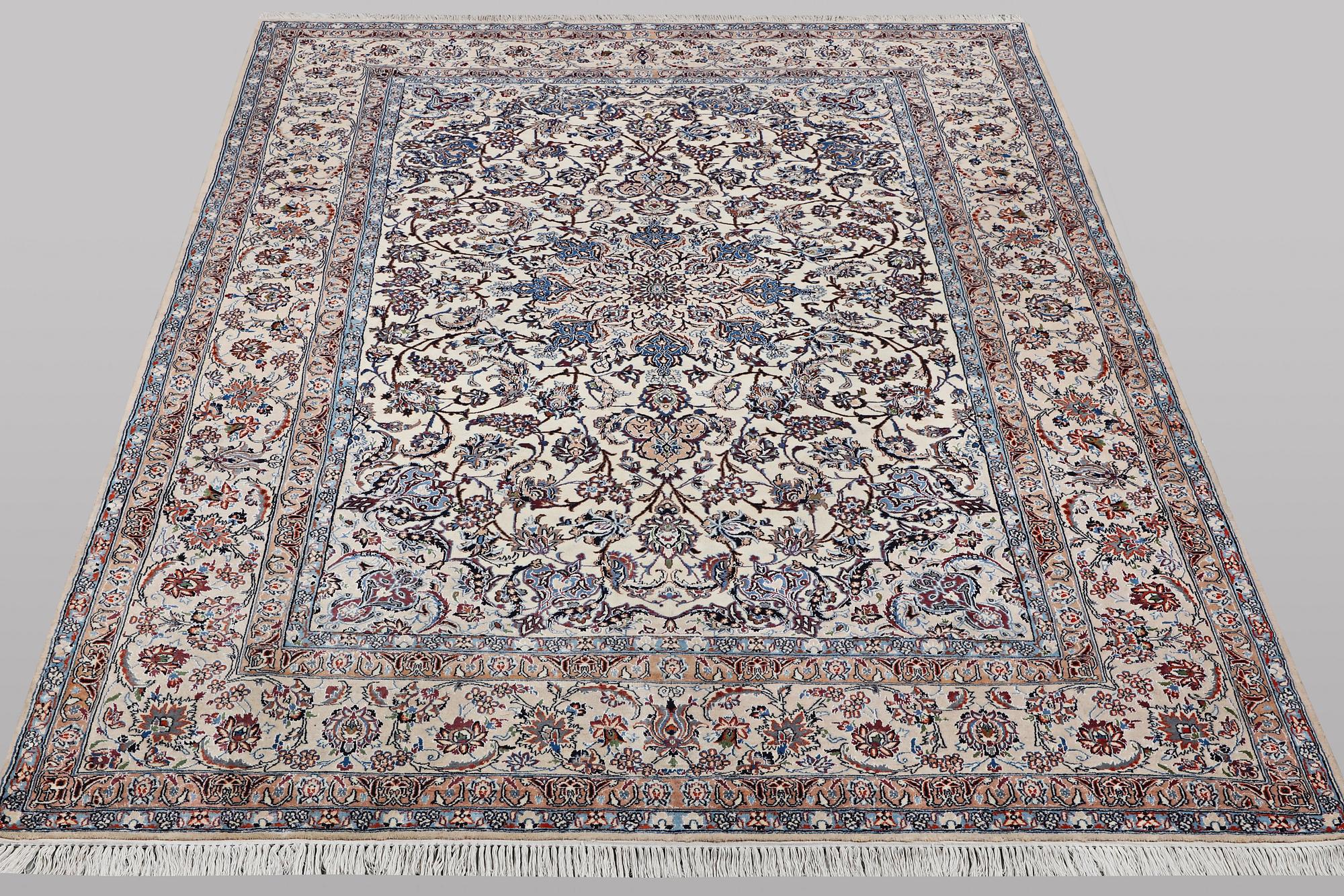 A carpet, Nain, part silk, 6 laa, ca 350 x 215 cm.