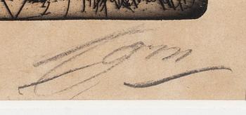 Anders Zorn, a signed etching from 1903.