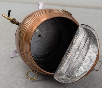 A circa 1900 century copper barrel.