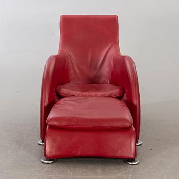 GERARD VAN DER BERG, fåtölj med fotpall, "Loge", Montis, Holland.