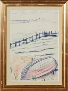 AGNES CLEVE, pastell, signerad.