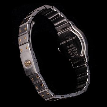 ARMBANDSUR, dam, Cartier Santos, stål på guld. 1900-talets slut.