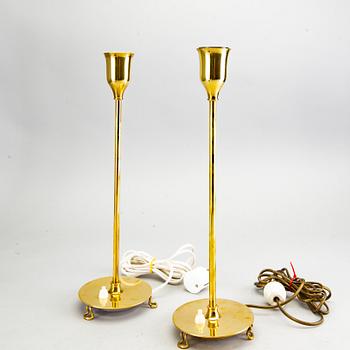 Josef Frank,  two brass table lamps modell 2552 for Firma Svenskt Tenn.