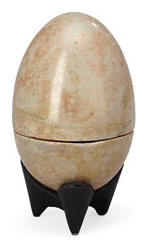 A Hans Hedberg faience egg, Biot, France.