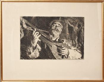 ANDERS ZORN, etsning, sign, utförd 1918.