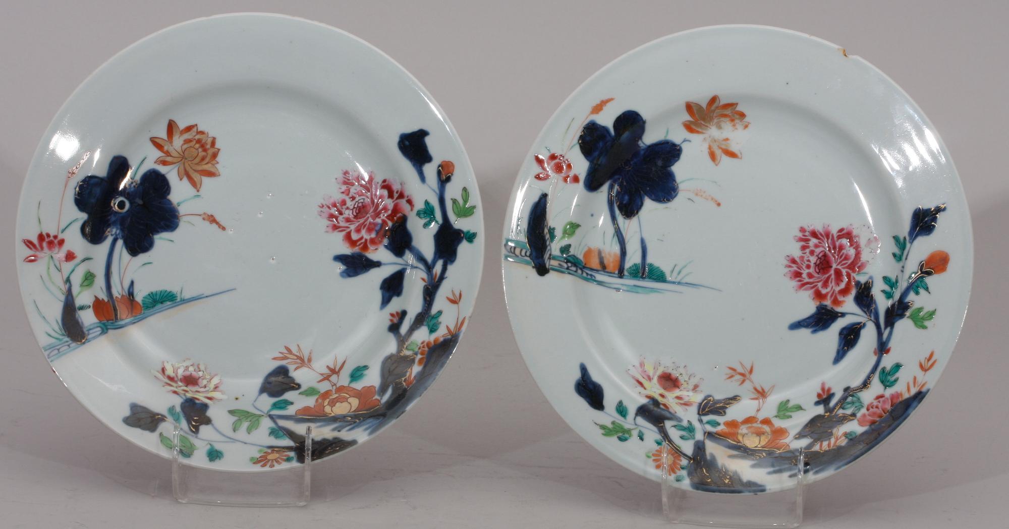 TALLRIKAR, ett par, Qianlong, Kina, 1700-tal.
