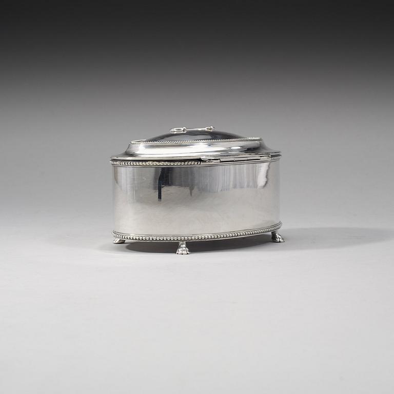 A Swedish 18th century silver suggar-box, Arvid Floberg, Stockholm 1795.