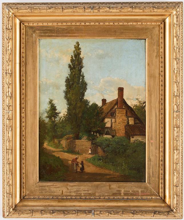 OKÄND KONSTNÄR, olja på duk, signerad P.W. RHODES och daterad 1877, troligen England.