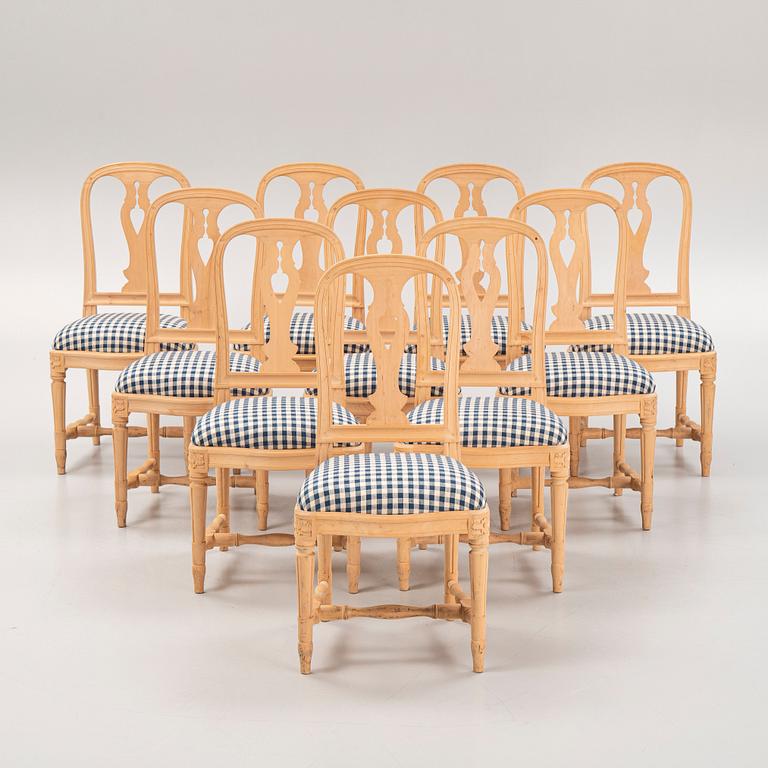 A set of ten 'Hallunda' Gustavian style chairs from IKEA, 1990s.