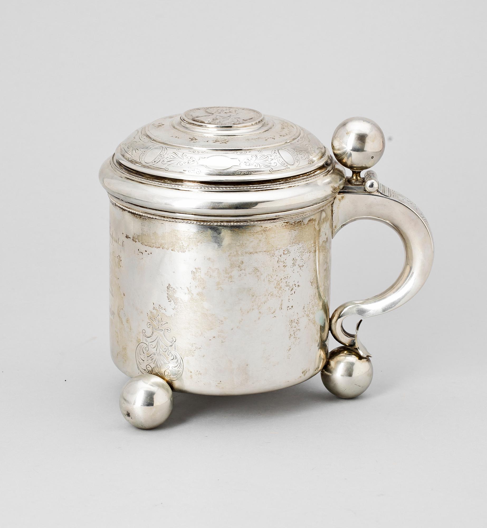 STOP, silver, barockstil, GAB Stockholm 1894. Vikt ca 785 gram.