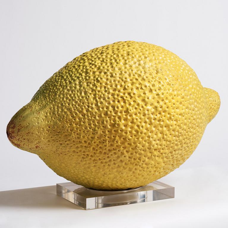 Hans Hedberg, a large faience sculpture of a lemon, Biot, France, early 1990s.