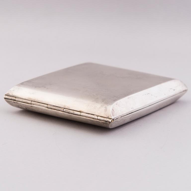 CIGARETTE CASE, silver, Auran kultaseppä, Turku 1951 and CUFFLINKS, silver, Japan late 19th century.