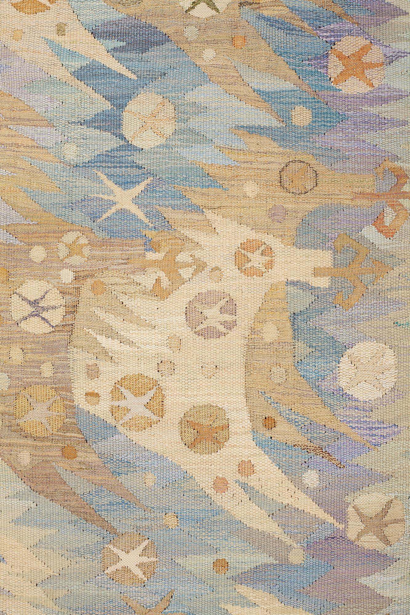 Barbro Nilsson, A TAPESTRY, "Guldhästen", a tapestry variant, ca 242,5 x 228 cm, signed AB MMF BN.
