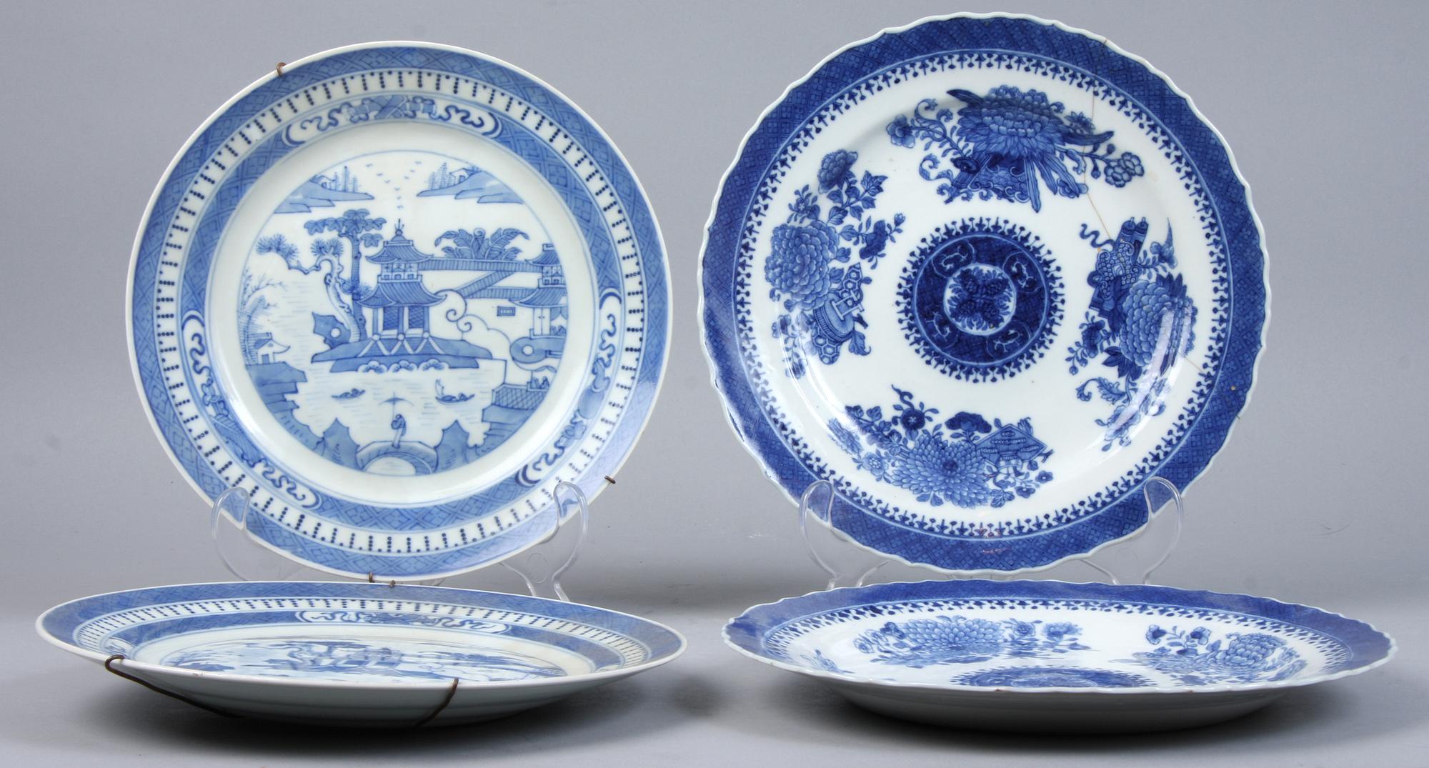 TALLRIKAR, 7 st, porslin, Kina, 1700/1800-tal.