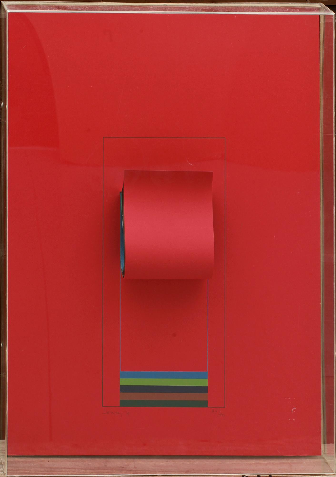 ROBYN DENNY, tredimensionell serigrafi, sign, dat -74 samt numr 39/40.