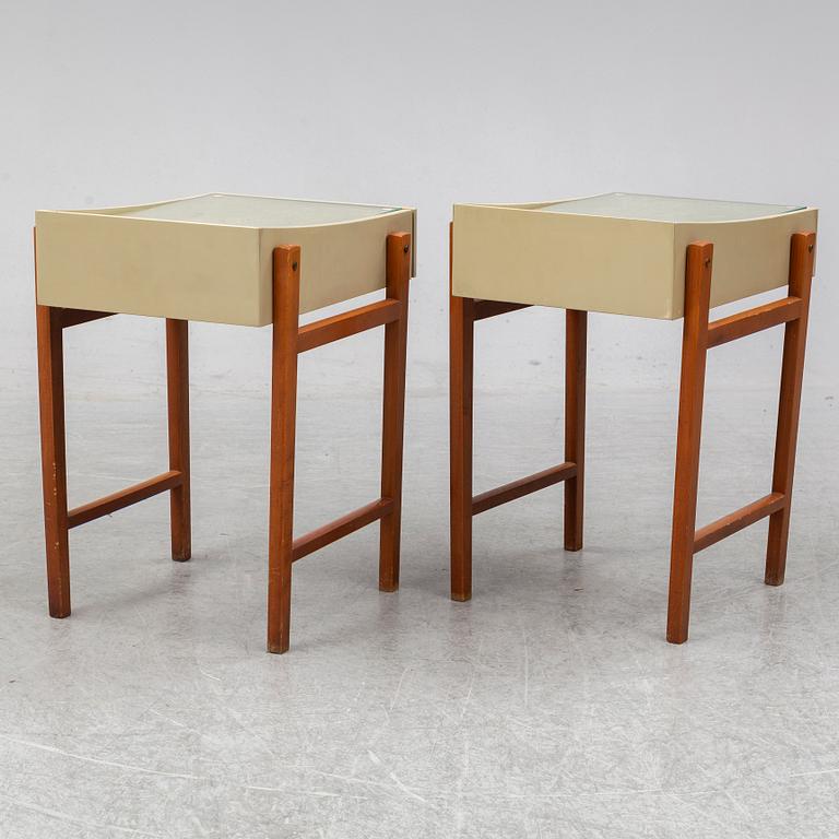 A pair of bedside tables, Nordiska Kompaniet, seconbd half of the 20th Century.