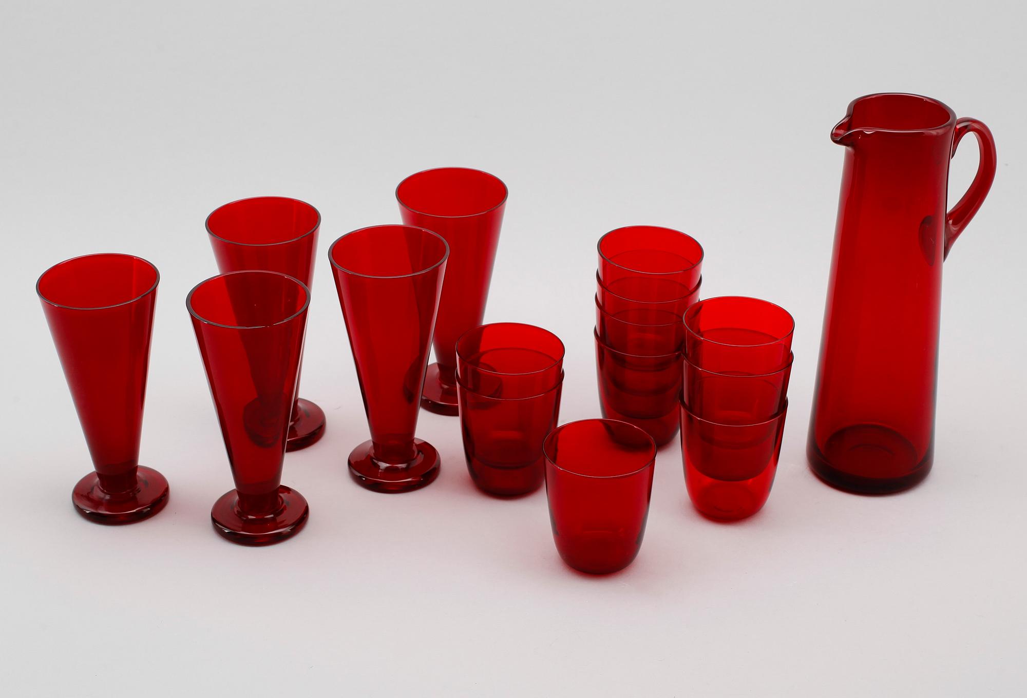 SERVISDELAR, 16 st, glas, Reijmyre, 1900-talets mitt.