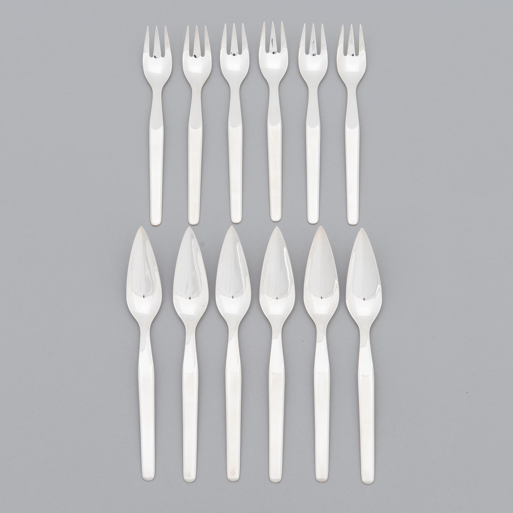 TAPIO WIRKKALA, FISKBESTICK, 12 st, sterling silver, "Marski", Kultakeskus, Tavastehus 2002.
