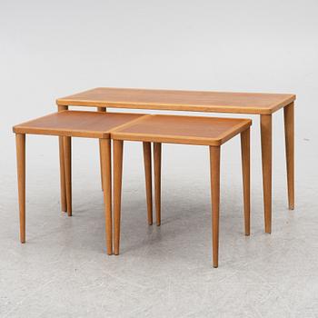 A three-piece nesting table, 1950's/60's.