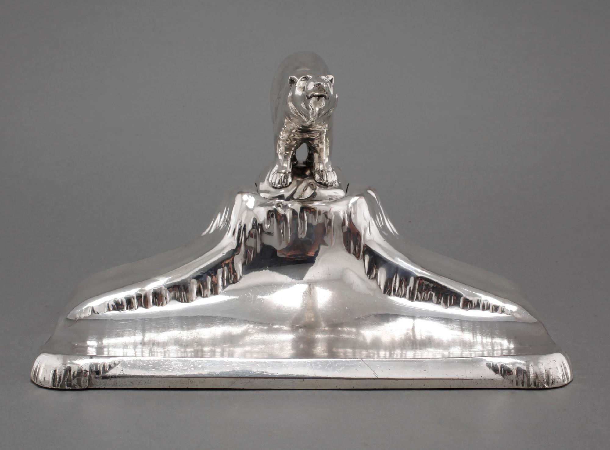 SKRIVBORSUPPSATS, nysilver, Madsen & T. Baagøe (M & TB), jugend, 1900-talets början.