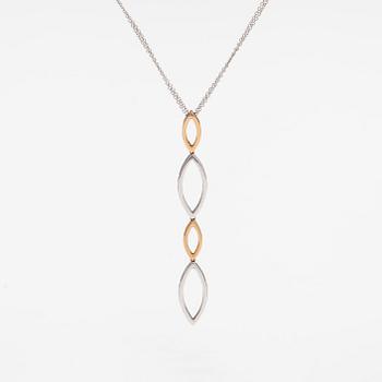 An 18K gold necklace with diamonds ca. 0.60 ct in total. Italy.