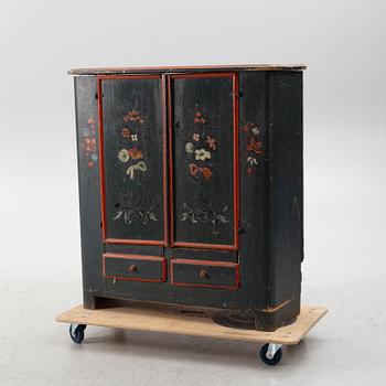 A Swedish polychrome painted cabinet, late 18th / early 19th century.