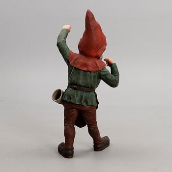 GARDEN GNOM, painted terracotta, Johann Maresch, Czechoslovakia 1920s.