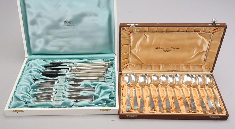 Jacob Ängman, a part 'Rosenholm' silver cutlery, GAB, Stockholm, mixed years (24 pieces).