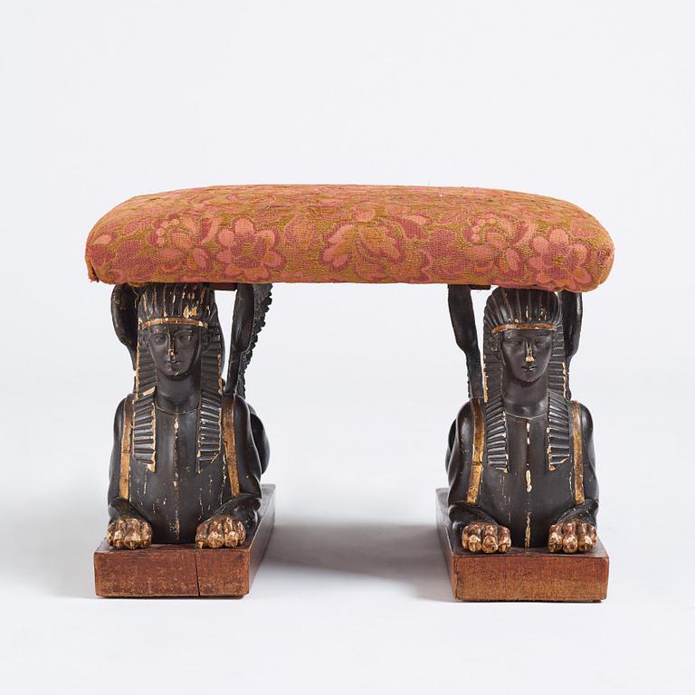 A late Gustavian style stool, 19th century.