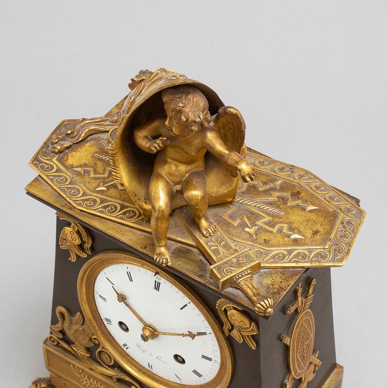 A French Empire early 19th century mantel clock.