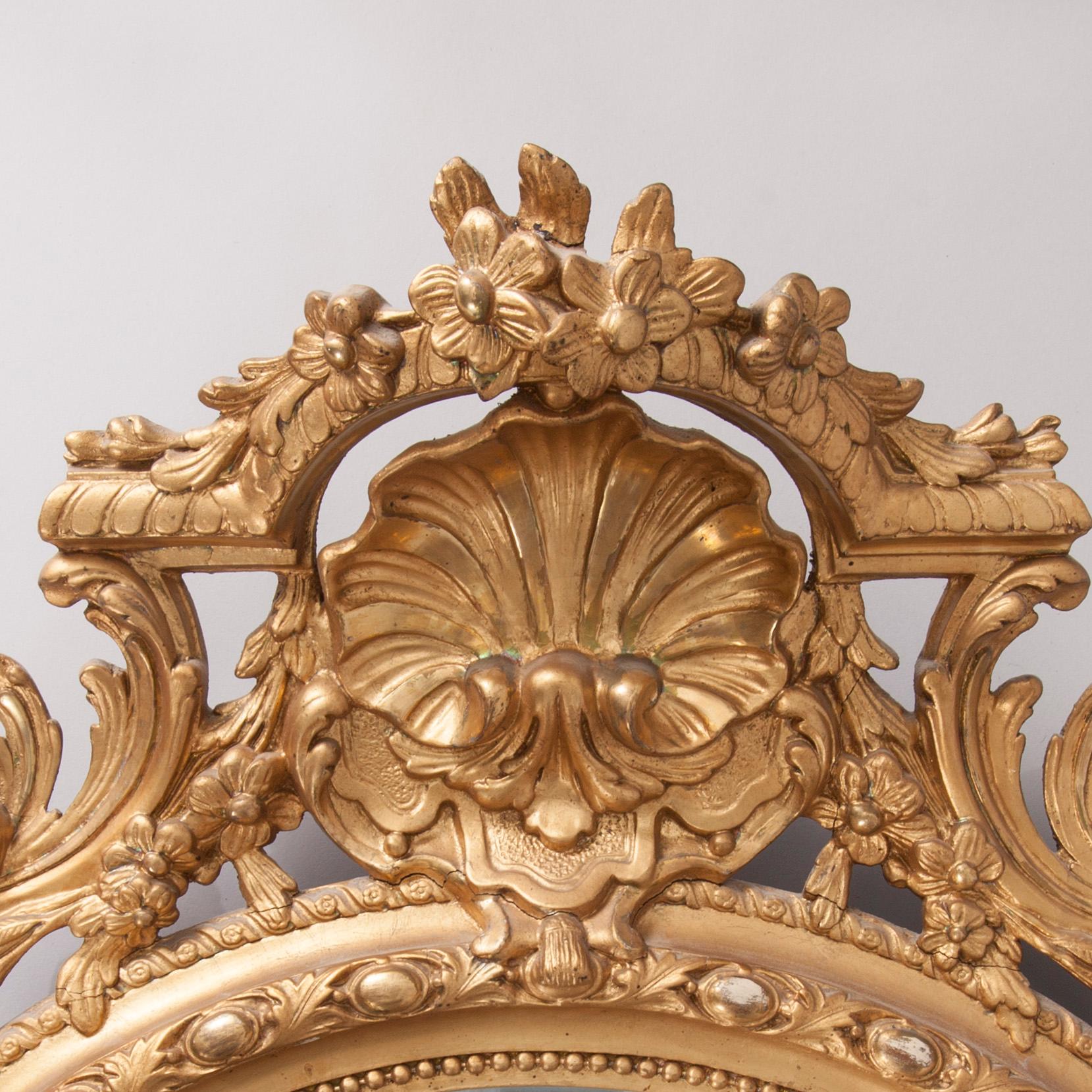 SPEGEL samt KONSOLBORD, rokokostil, sent 1800-tal.