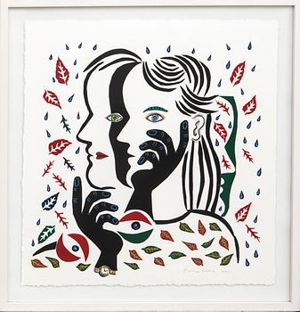 Timo Solin, mixed media/collage signed and dated 2011.