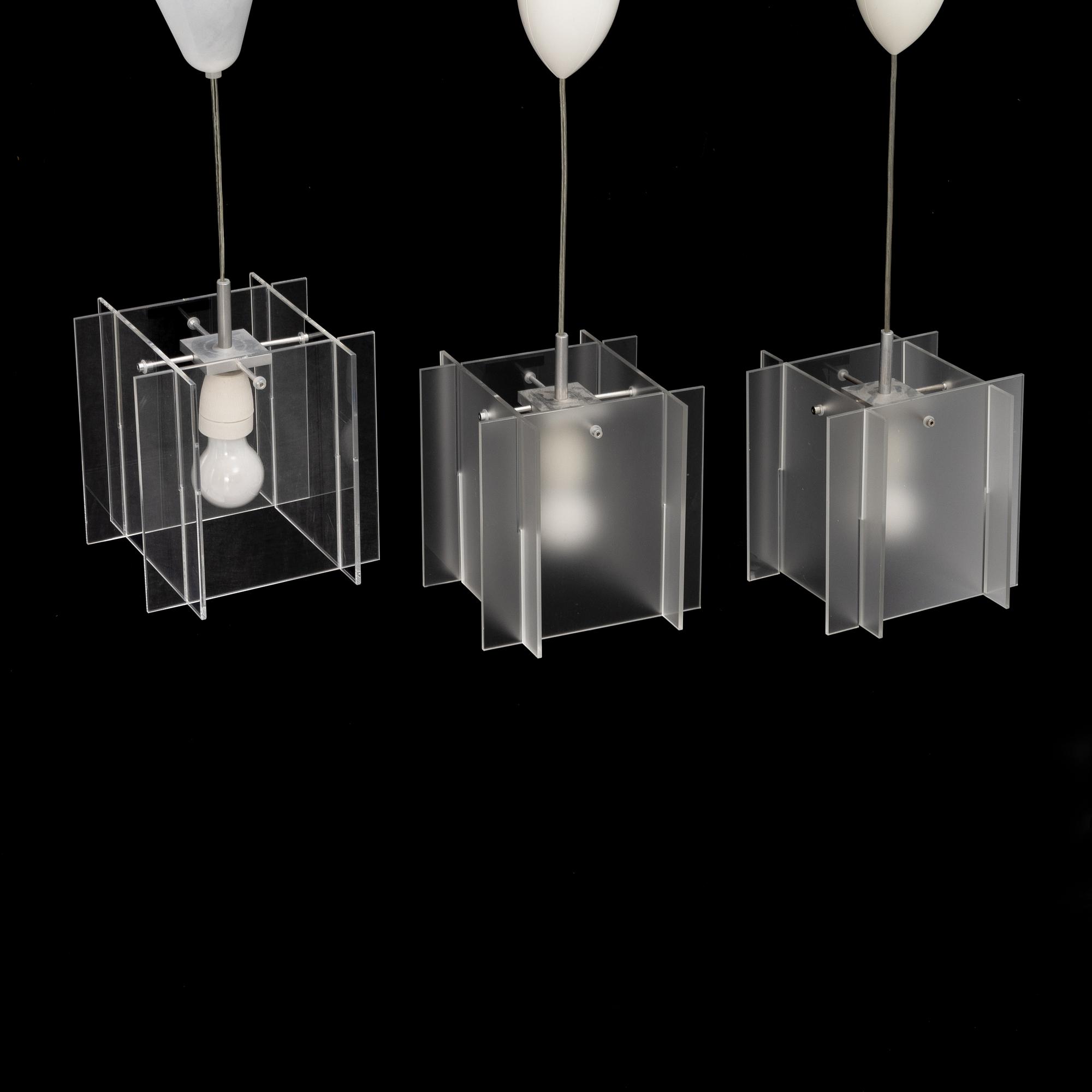 Arne Jacobsen, taklampor, 3 st, Danmark, samtida.