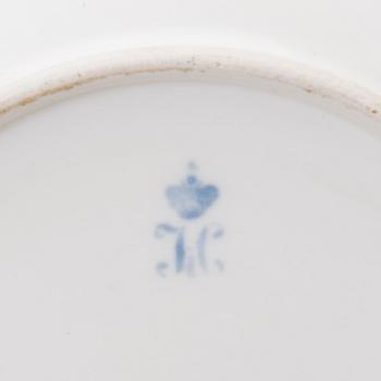 A Russian porcelain plate by the Imperial Porcelain Factory, S:t Petersburg, period of Nicholas I.