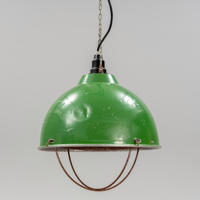 A metal ceiling light, 20th century.