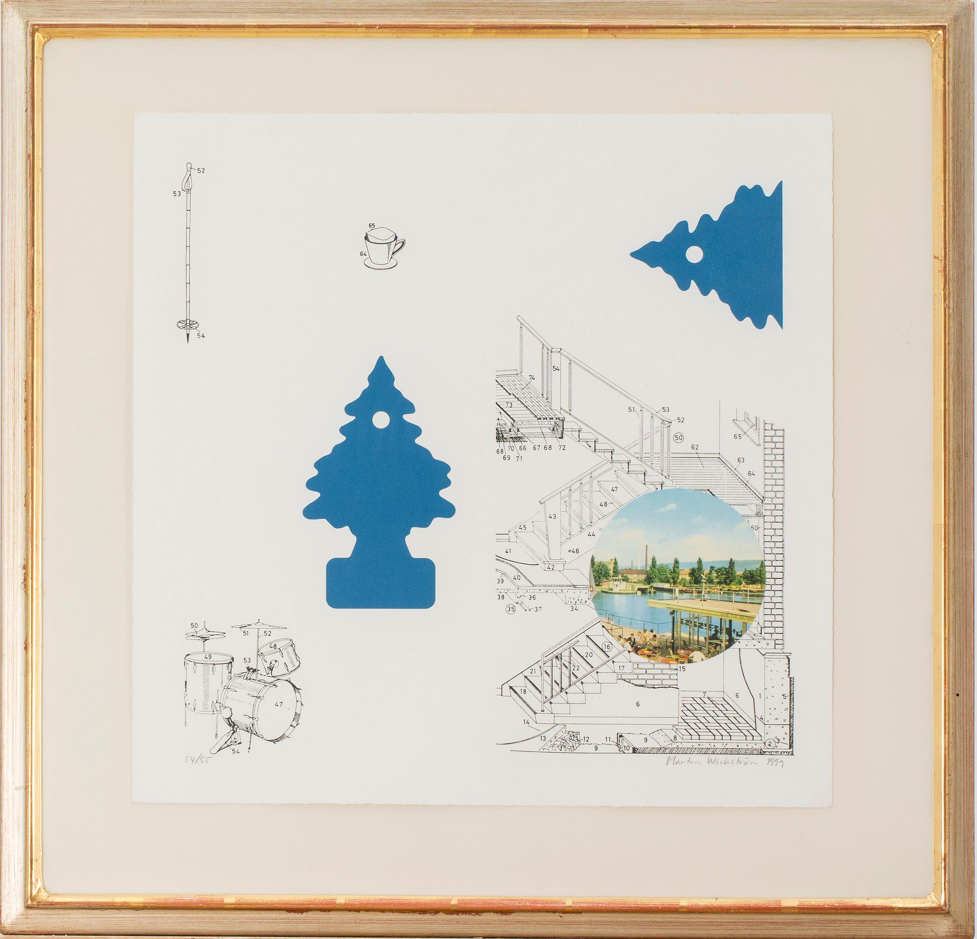 MARTIN WICKSTRÖM, färglitografi, signerad och numrerad 54/55, daterad 1999.