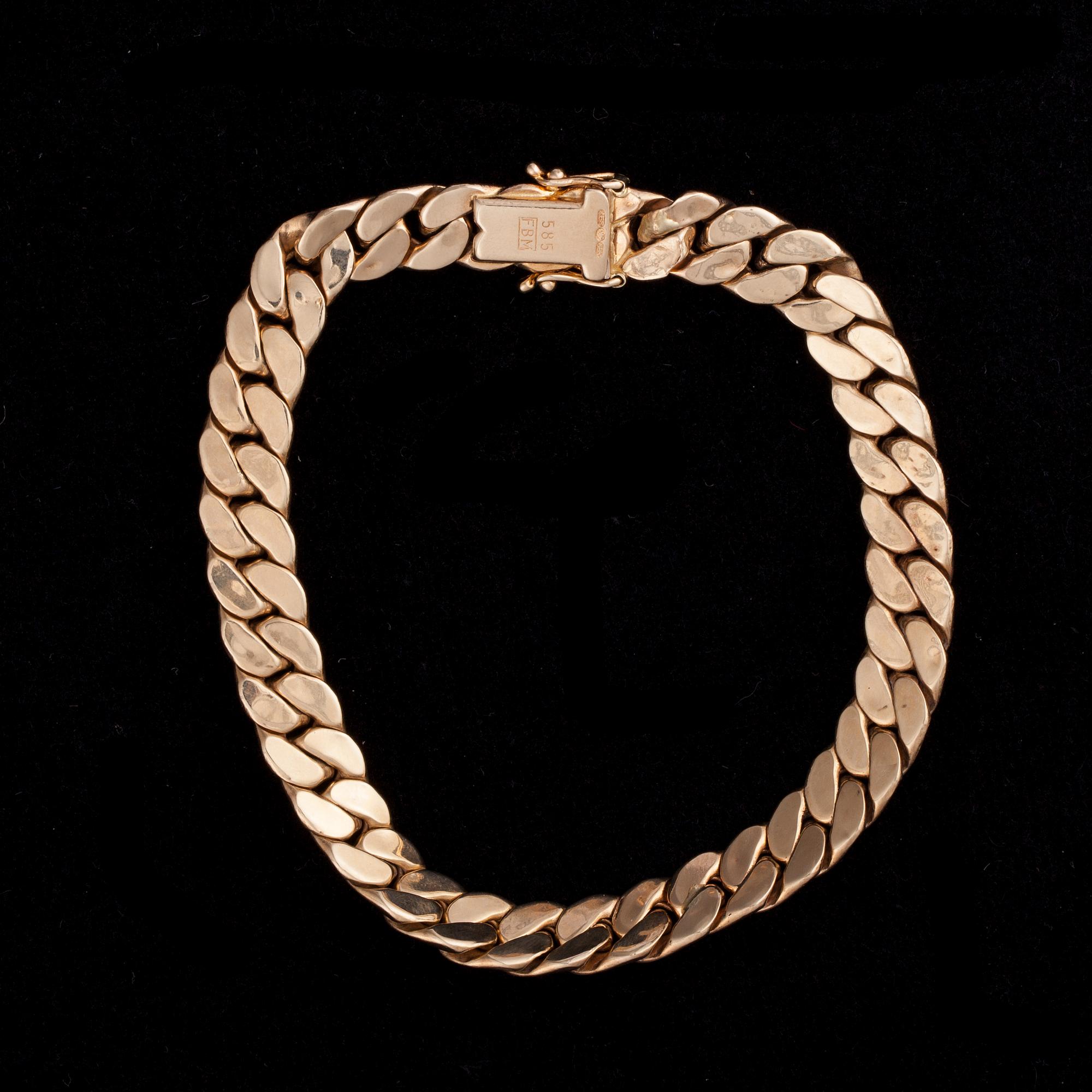 ARMBAND, 14K guld, finska kontrollstämplar KES. Vikt 17 g.