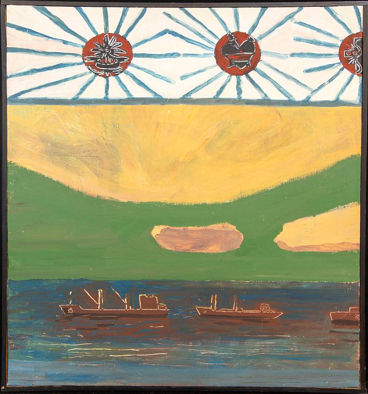 Jockum Nordström, An oil on canvas by Jockum Nordström, 'Tre fartyg'.