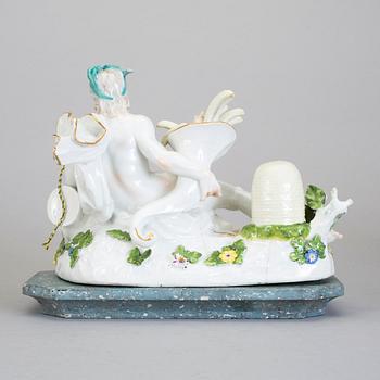 An allegorical porcelain figurine of Neptune, presumably Meissen, second half of 18th Century.