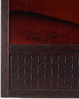 A Japanese wooden panel/screen, 20th century.